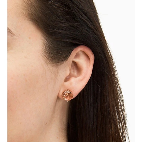 Kate Spade light Peach gumdrop stud earrings glass gum drop - Picture 8 of 9
